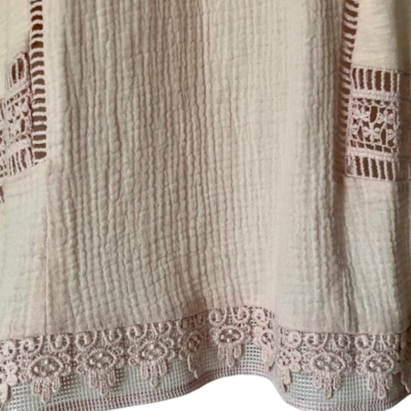 Guest Editor for Anthropologie Pink Cotton Gauze and Lace Top - S - Picture 8 of 12
